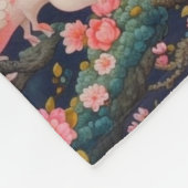 Roze dragons en Cherry Blossom Fleece Deken (Hoek)
