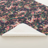 Roze dragons en Cherry Blossom Sherpa Deken (3/4)