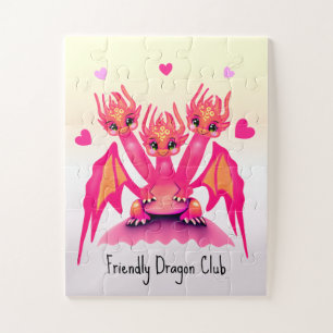 Roze draken legpuzzel