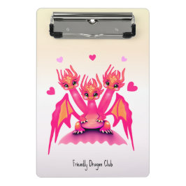 Roze draken mini klembord