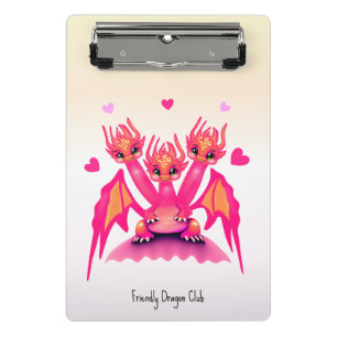 Roze draken mini klembord