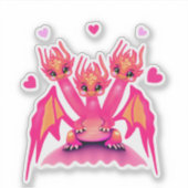 Roze draken sticker (Voorkant)