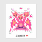 Roze draken sticker (Vel)