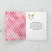 Roze drakenschalen Faux Glitter Happy Birthday Kaart (Binnen)