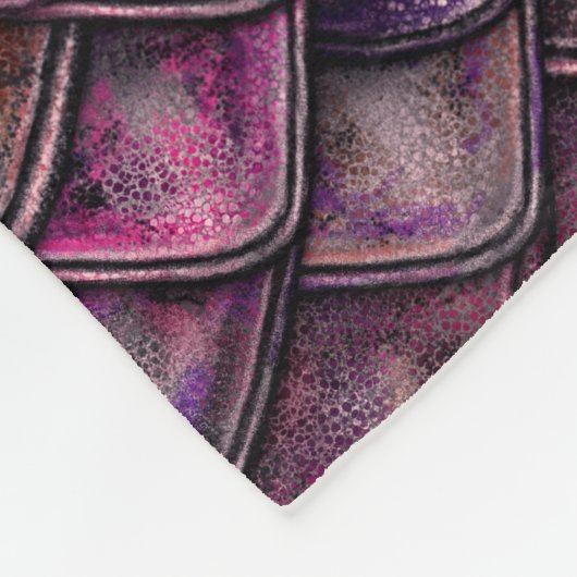 Roze drakenschalen fleece deken (Hoek)