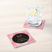 Roze drakenschalen Gold Faux Glitter Birthday Kartonnen Onderzetters (Insitu)