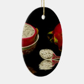 Roze drakenvruchten keramisch ornament (Rechts)
