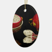 Roze drakenvruchten keramisch ornament (Links)