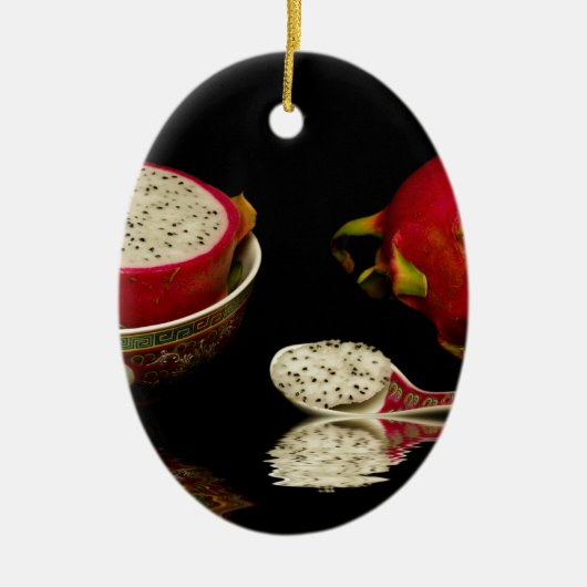 Roze drakenvruchten keramisch ornament (Voorkant)