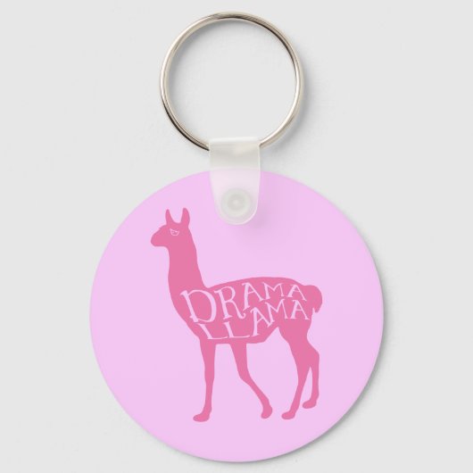 Roze Drama Lama Sleutelhanger (Voorkant)