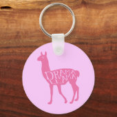 Roze Drama Lama Sleutelhanger (Voorkant)
