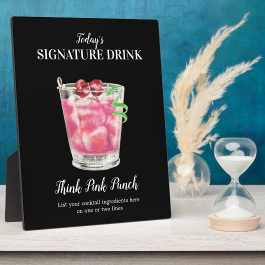 Roze drank • PERSONALISEER deze drankplaat Fotoplaat (Zijkant)