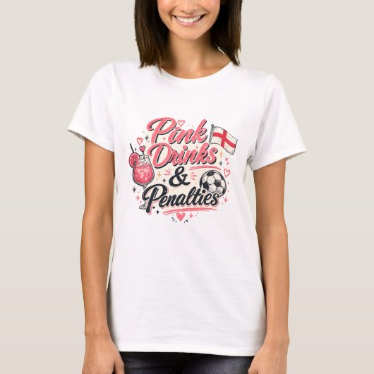 Roze Dranken en Strafschoppen  T-shirt (Voorkant)