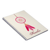 Roze Dream Catcher Speciaal spiraal notebook Notitieboek (Rechterzijde)