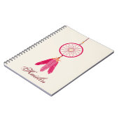 Roze Dream Catcher Speciaal spiraal notebook Notitieboek (Linkerzijde)