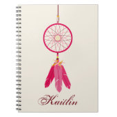 Roze Dream Catcher Speciaal spiraal notebook Notitieboek (Voorkant)