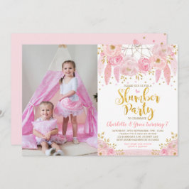 Roze Dreamcatcher Slumber Party Verjaardag Sleepov Kaart