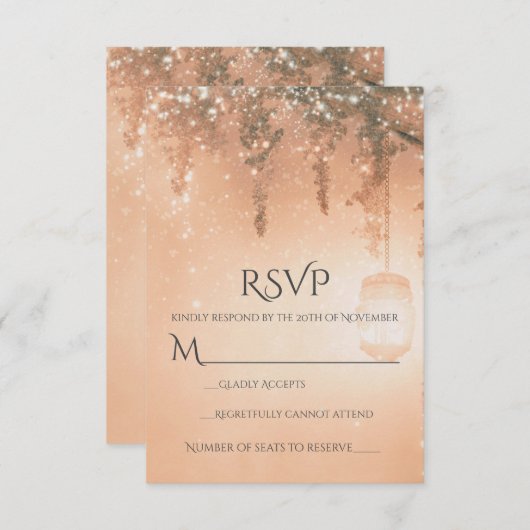 Roze Dreamweaver Rustic Forest RSVP (Voorkant / Achterkant)