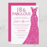 roze dress 18th Birthday Party Kaart<br><div class="desc">Roze Glitter Dress 18th Birthday Party Invitation Variations to the uitnodiging and matching items in our store</div>