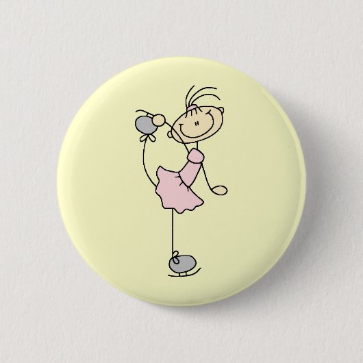 Roze dress-afbeelding Skater T-shirts en cadeautje Ronde Button 5,7 Cm (Voorkant)