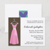 Roze dress Bridal Shower-uitnodigingen Kaart (Voorkant / Achterkant)