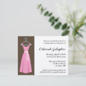 Roze dress Bridal Shower-uitnodigingen Kaart (Staand voorkant)