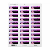 Roze dress, Glitter Bokeh, zwart adreslabel Etiket (Full Sheet)