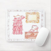 -roze dress mousepad muismat (Met muis)