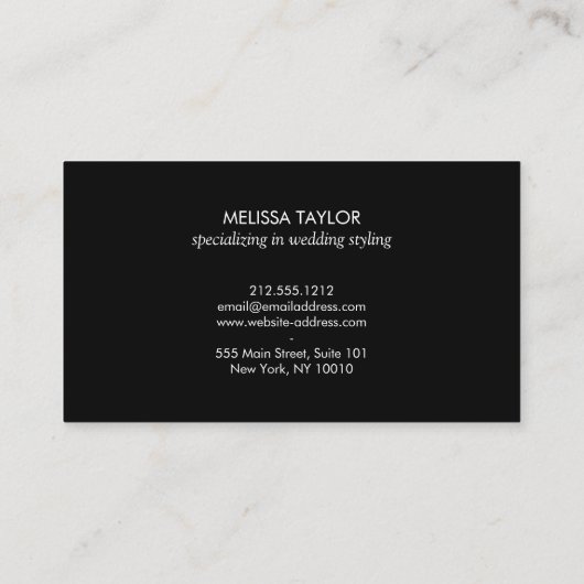 Roze Dress Sketch Mode Stylist, Boutique Visitekaartje (Achterkant)