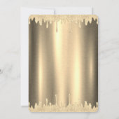 Roze dress, Tiara, Glitter Drift Gold Quinceañera Kaart (Achterkant)