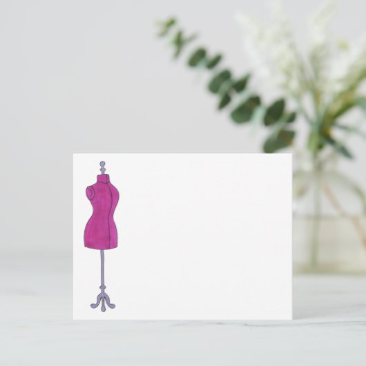 Roze Dressform Mode Design Sewing Mannequin Briefkaart (Staand voorkant)