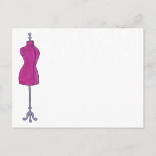 Roze Dressform Mode Design Sewing Mannequin Briefkaart