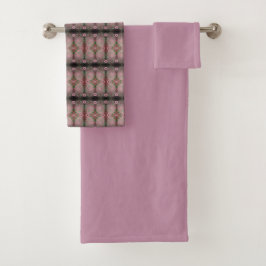 Roze drie artikelen bad handdoek