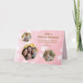 Roze Drie Foto's Schrift Speciale Moederdag Kaart (Voorkant)