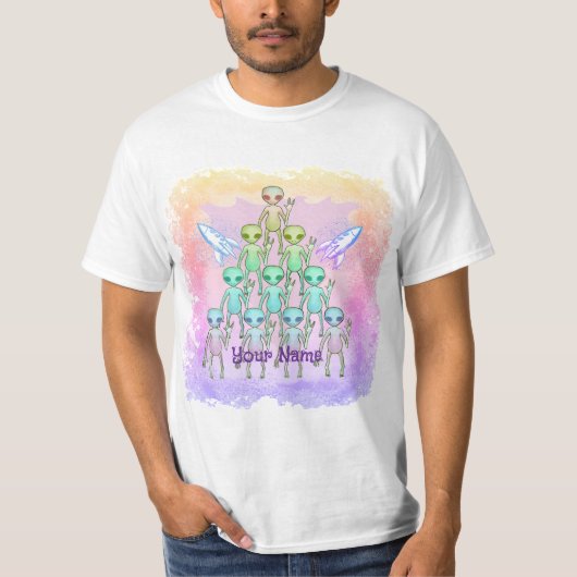 Roze Driehoek alien T-shirt (Voorkant)
