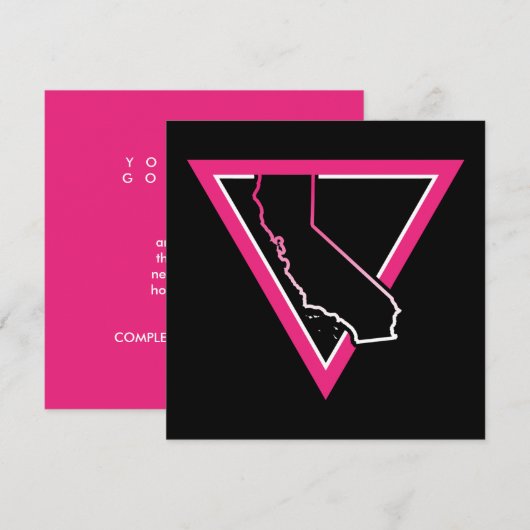 roze driehoek californië kaart (Voorkant / Achterkant)