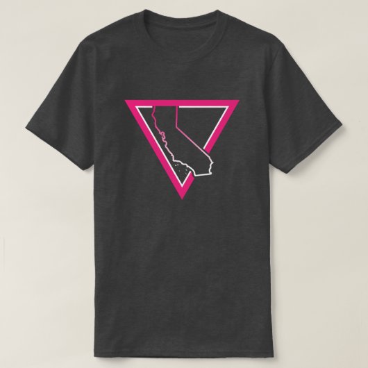 roze driehoek californië t-shirt (Design voorkant)
