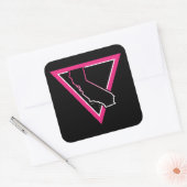 roze driehoek californië vierkante sticker (Envelop)