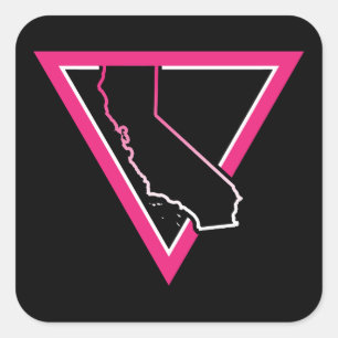 roze driehoek californië vierkante sticker