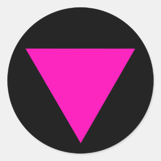 "ROZE DRIEHOEK" GAY PRIDE RONDE STICKER