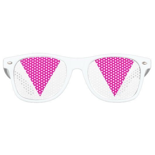 roze driehoek retro zonnebril (Voorkant)