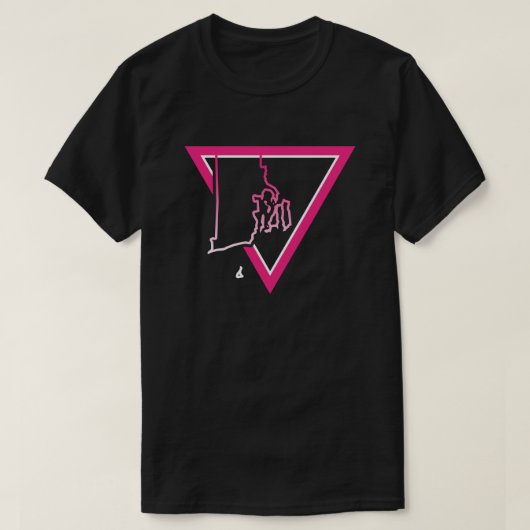 roze driehoek rhoeiland t-shirt (Design voorkant)