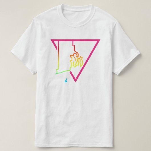 roze driehoek rhoeiland t-shirt (Design voorkant)