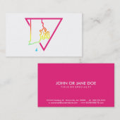 roze driehoek rhoeiland visitekaartje (Voorkant / Achterkant)