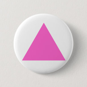 Roze driehoek ronde button 5,7 cm