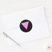 Roze driehoek ronde sticker (Envelop)