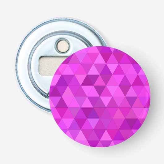 Roze driehoeken button flesopener (Voorkant)