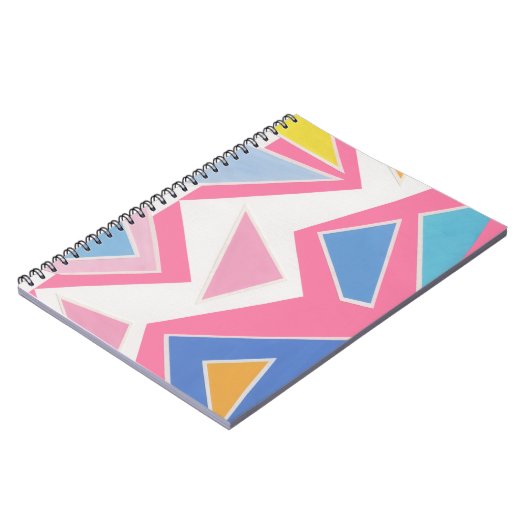 Roze Driehoeken Collage Notitieboek (Linkerzijde)