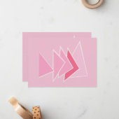 Roze driehoeken notitiekaartje (Voorkant / Achterkant in situ)