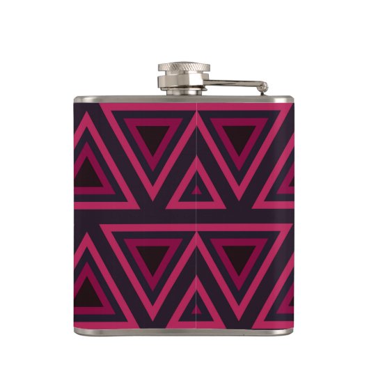 Roze driehoeken patroon heupfles (Achterkant)